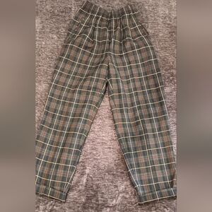 Chic Plaid Straight Leg Women's Pants